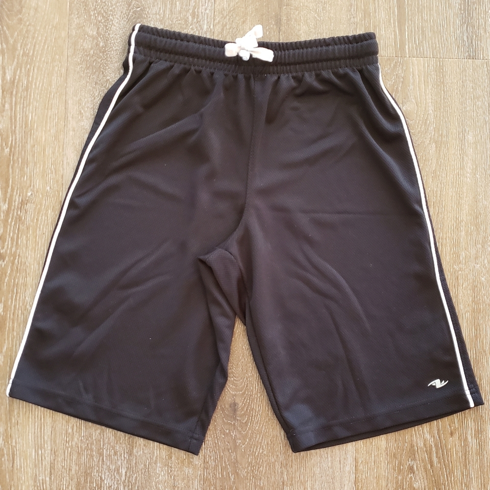 3/$20 Kids Boys Athletic Works Black Mesh Basketball Shorts Activewear, XL 14-16